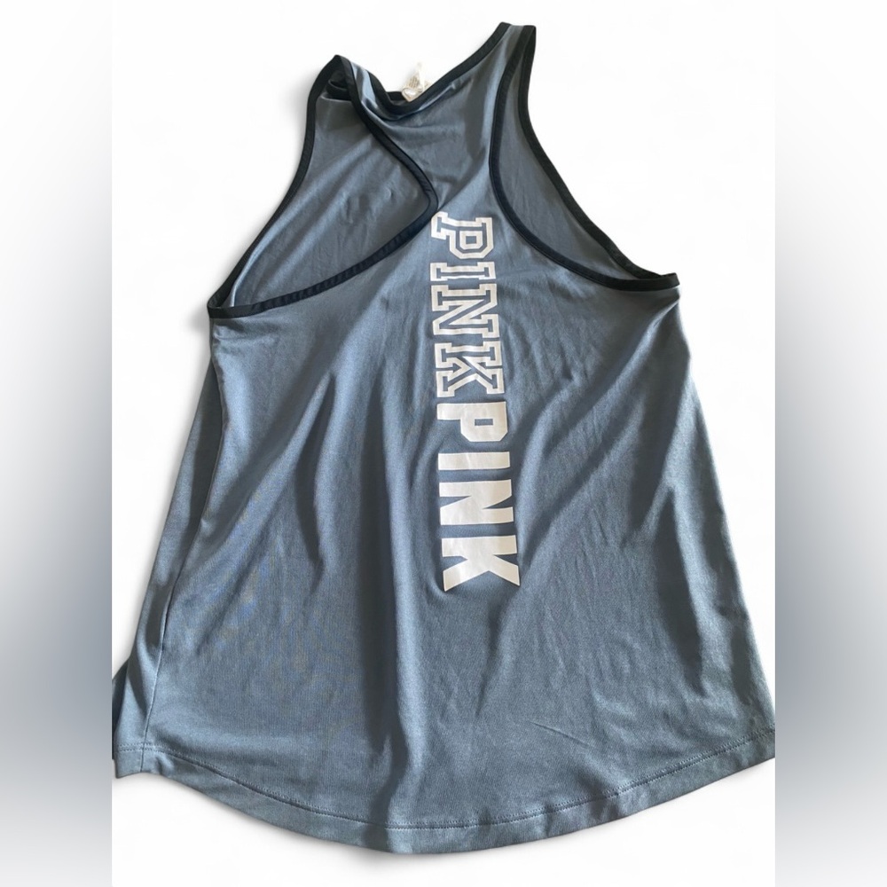 PINK Victoria's Secret Gray Tank Top with White Logo